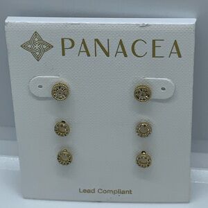 PANACEA Pave Crystal Stud Earring 3-Piece Set